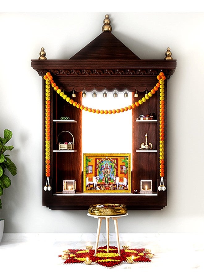 ZIG-ZAG zig zag Rectangular Lord Shiv Parvati Bhagwan Ganesh Kartikeya Family Photo Frame For Wall / Table / Pooja Room ( 7x9 inches, Acrylic Glass) Golden - Image 4